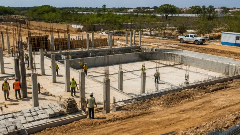 Avanza 35% la construcción del nuevo complejo deportivo en Jesus Maria