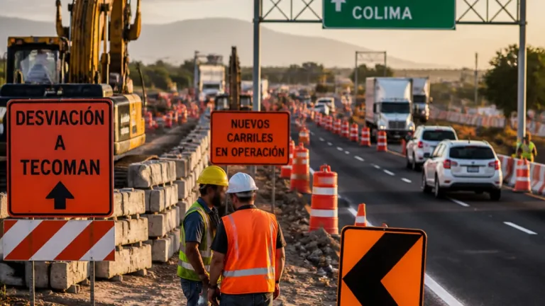 Avanzan obras y abren dos carriles en la vía Tecoman–Colima para aliviar tránsito