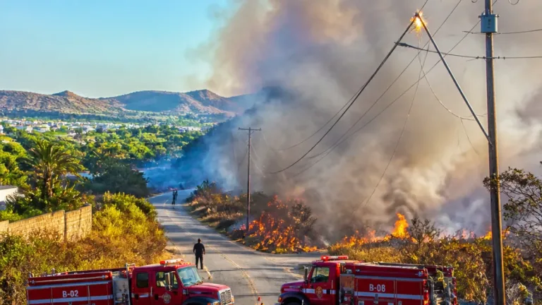 Bomberos de San Jose del Cabo combaten incendio en la Transpeninsular; piden evitar la zona