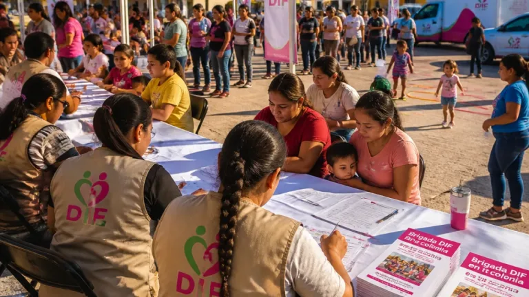 Brigada DIF acerca servicios y apoyos a familias de la colonia Aquiles Serdán en Reynosa
