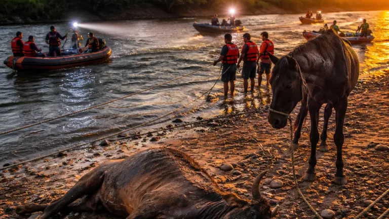 Buscan a joven ganadero arrastrado por el río San Juan en San Juan Evangelista