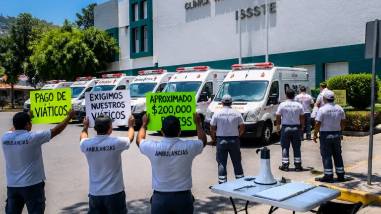 Choferes del ISSSTE en Chilpancingo exigen pago de viáticos y advierten suspensión de traslados