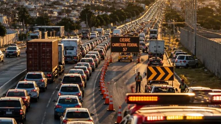 Cierres en la federal 57 disparan el tráfico en Constituyentes; autoridades piden prever traslados