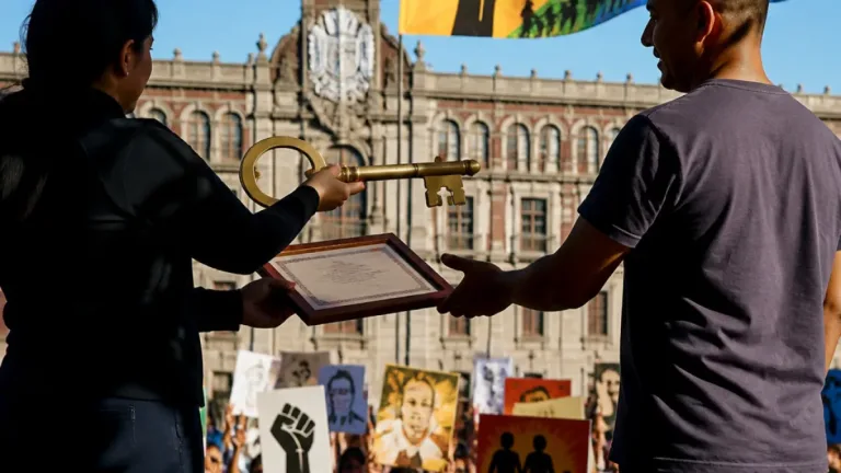 Clara Brugada entrega las llaves de la Ciudad de México a Angela Davis y la reconoce por su trayectoria
