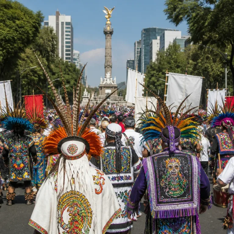 Miles marchan en la CDMX por el Día de los Pueblos Indígenas entre música, danza y exigencias sociales