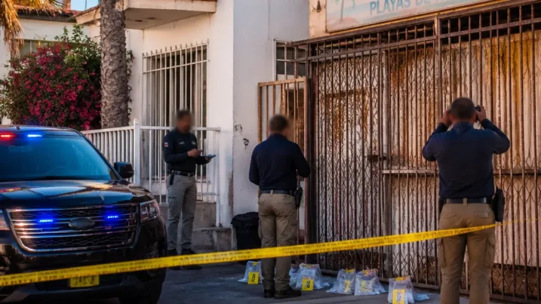 Detienen a dos por cobro de piso; revelan modalidad simultánea en negocio y casa en Rosarito