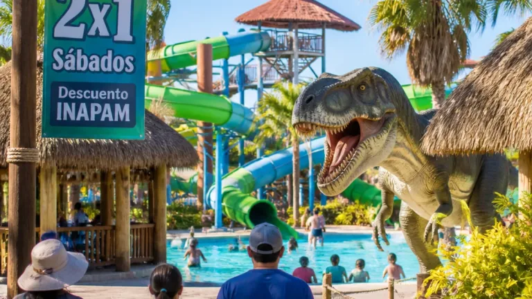 DinOasis: parque acuático jurásico en San Luis Potosí ofrece 2x1 los sábados y descuentos INAPAM
