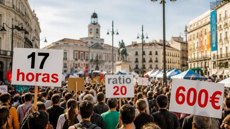 Docentes mantienen huelga en Madrid y demandan diálogo tras trece días de movilizaciones