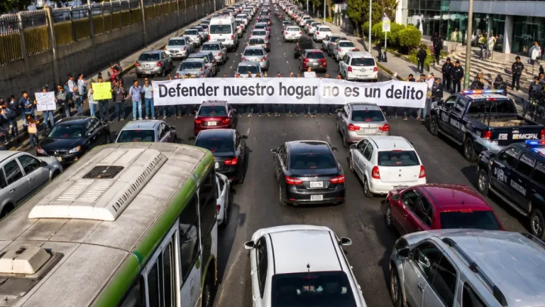 Familiares bloquean Toluca–Naucalpan en Huitzizilapan por desaparición de adolescente