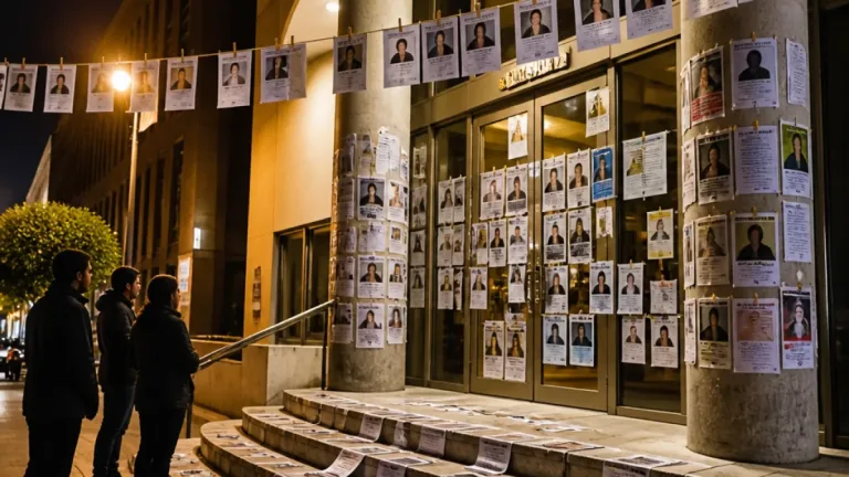 Familiares exponen fichas de búsqueda en Presidencia de Piedras Negras por policías desaparecidos