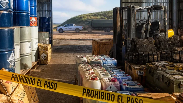 FGR asegura más de 49 toneladas y 45 mil litros de químicos en bodega de El Diez, Sinaloa