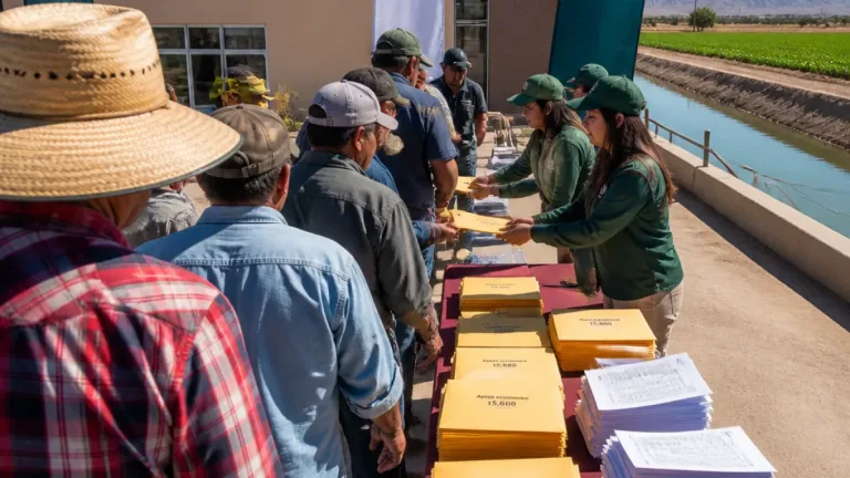 Gobierno de BC entrega 350 apoyos económicos a productores del Distrito de Riego 014