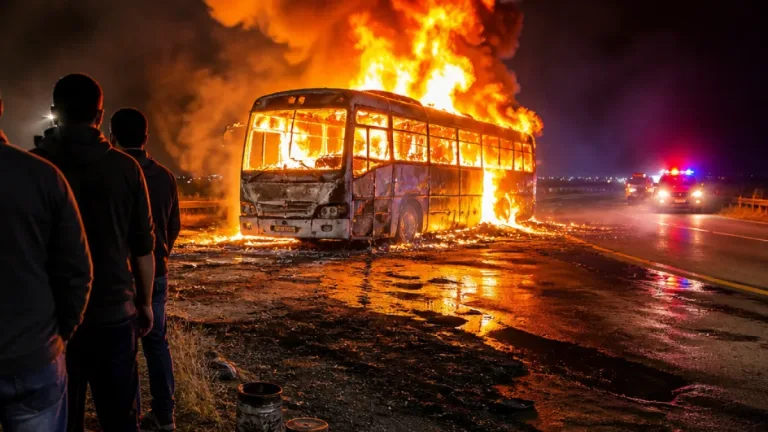 Guanajuato: incendio de un autobús tras enfrentamiento entre sujetos armados y la Guardia Nacional