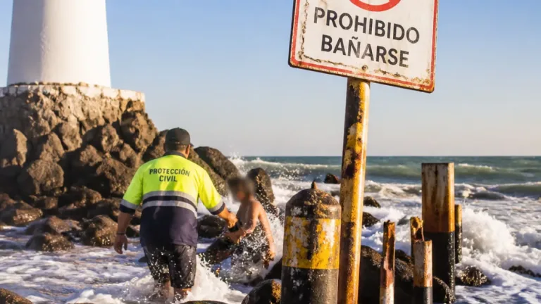 Guasave: voluntario de Protección Civil salva a hombre que ingresó a zona de riesgo en el faro