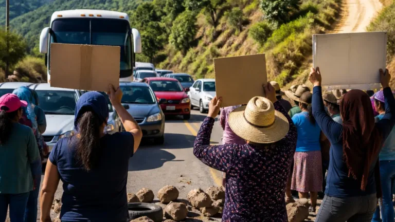 Habitantes de San Juan Luvina bloquean la Oaxaca‑Tuxtepec por recursos del Ramo 33