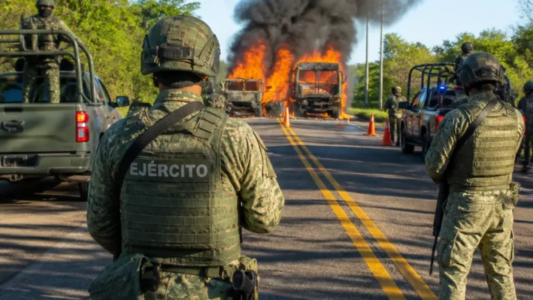Hombres armados incendian dos camiones materialistas en la carretera Tuxpan–Tamiahua