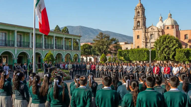Huamantla: comunidad del Carmen Xalapatlahuaya y la Telesecundaria Malintzi presiden homenaje cívico