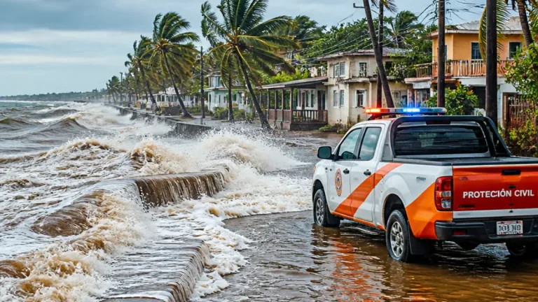 Huracán Polo provoca oleaje elevado, lluvias y encharcamientos en varias zonas de Nayarit