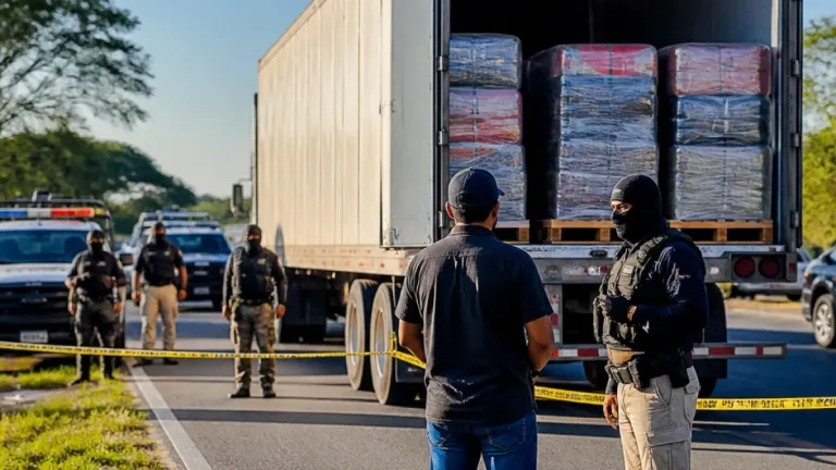 Incautan en Villahermosa tráiler con ropa clandestina; conductor quedó detenido