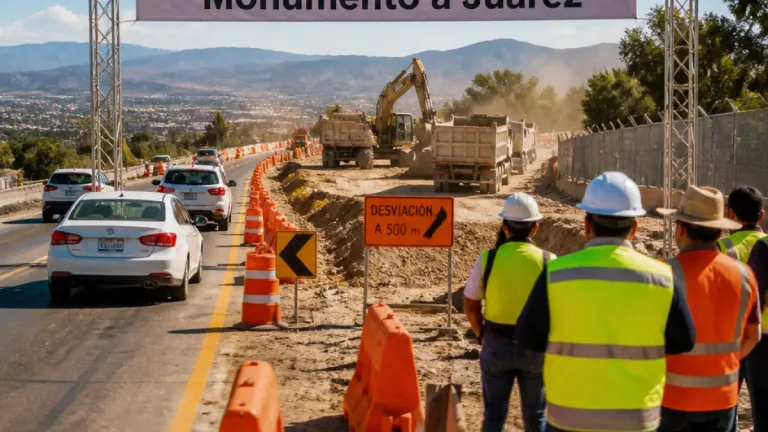 Inician obras del Paso a Desnivel Monumento a Juárez en Oaxaca de Juarez