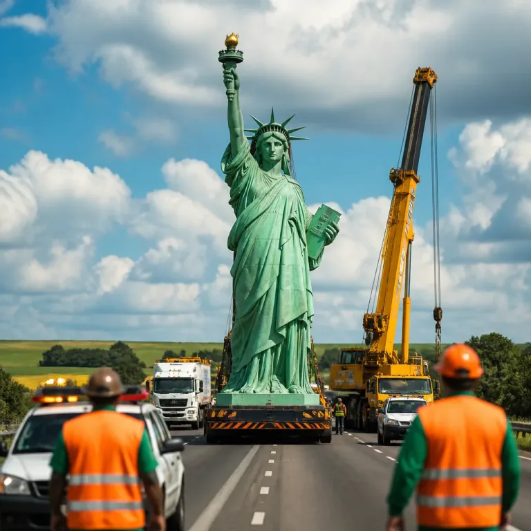 Una Estatua de la Libertad de 24 m y 8 toneladas emprende un viaje terrestre de 1,400 km en Brasil