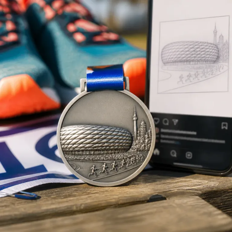 La medalla del Maratón de Sídney incluyó por error el estadio alemán en vez del local