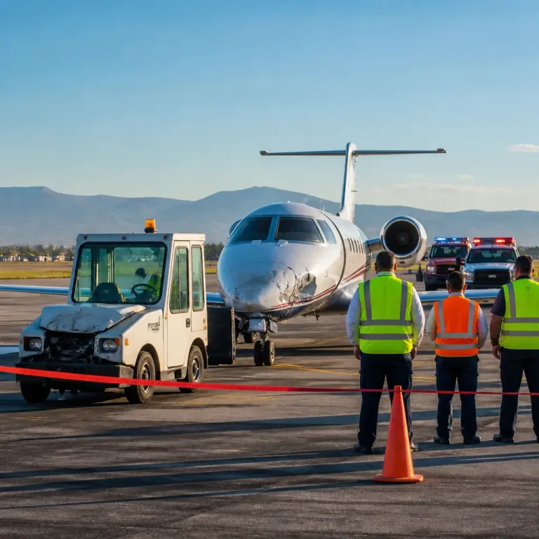 Vehículo de servicio choca contra la proa de un jet privado en aeropuerto de Milán-Linate