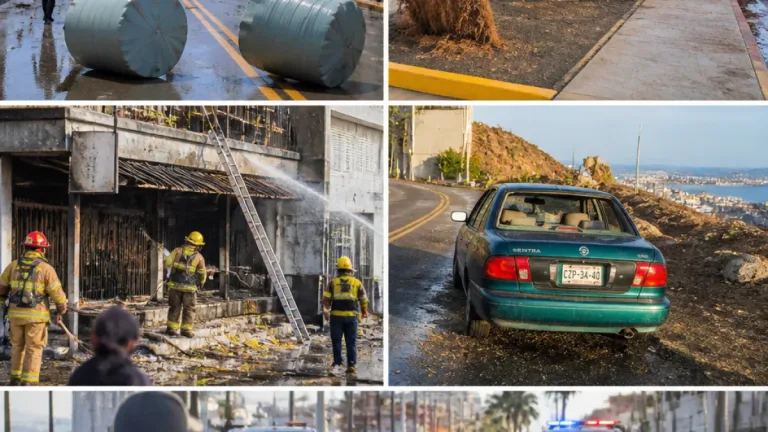 La Paz vive una madrugada agitada: vientos derriban tinacos y hay vehículo abandonado