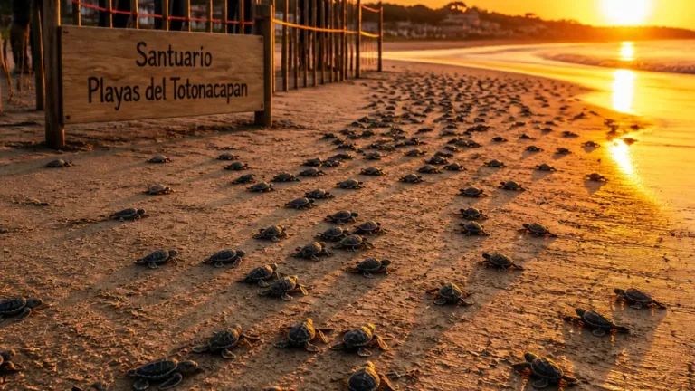 Liberan 1,207 crías de tortuga Lora en Santuario de Papantla; cierra temporada de anidación