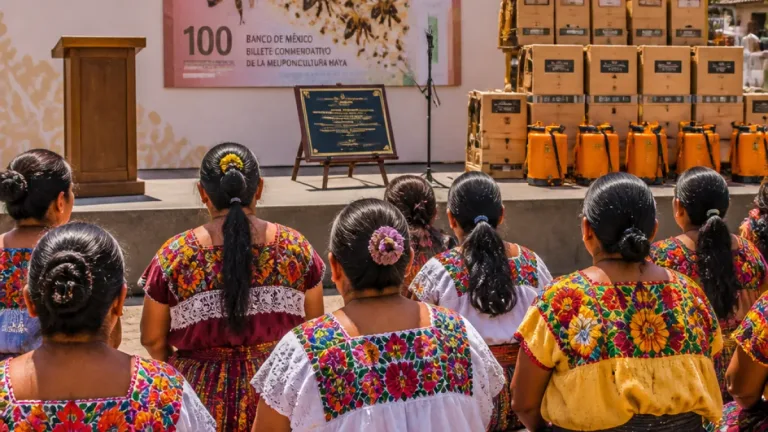 Lotería Nacional presenta billete por el Día Nacional de las Abejas y entrega apoyos a meliponicultoras en Maní