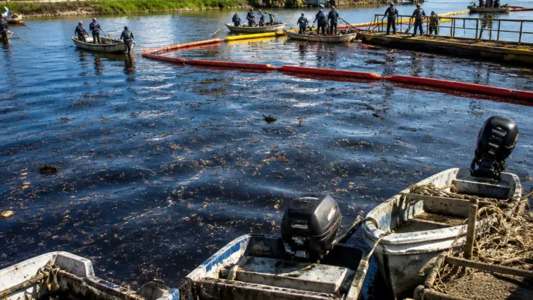 Mancha en el río Pánuco deja afectaciones a pescadores; autoridades investigan origen