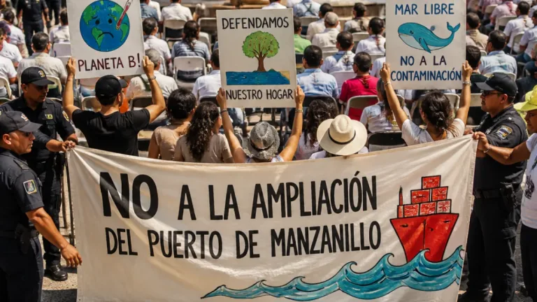 Manifestantes interrumpen acto de Sheinbaum en Colima; la presidenta los califica de “infiltrados”