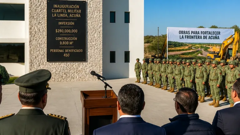 Manolo Jiménez refuerza infraestructura militar y de la Guardia Nacional en la frontera de Acuña