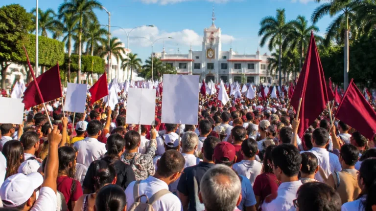 Marcha en Cancún reúne a más de 2,000 personas en respaldo a Marybel Villegas y a Claudia Sheinbaum