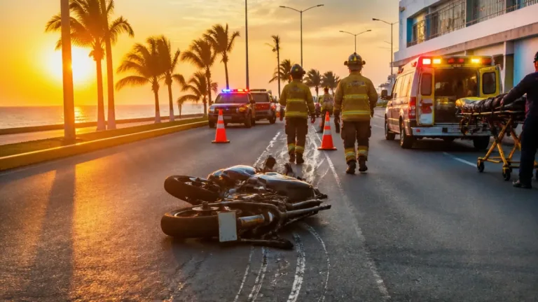 Motociclista de 27 años queda gravemente lesionado tras derrapar en bulevar Matanchen