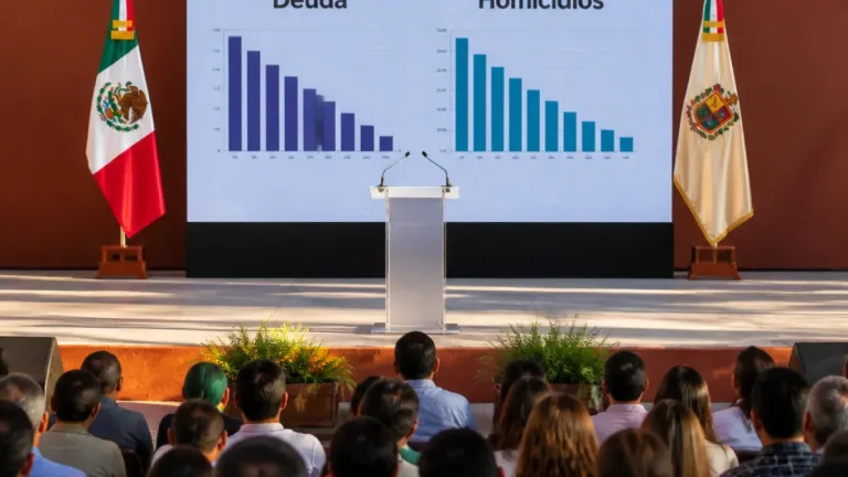 Navarro reporta reducción de deuda y baja en homicidios en su quinto informe en Tepic