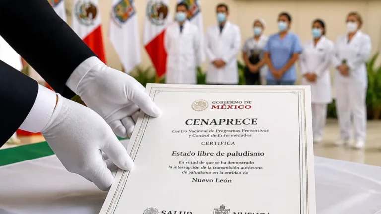 Nuevo León recibe certificación oficial como Estado libre de paludismo tras 27 años sin transmisión local