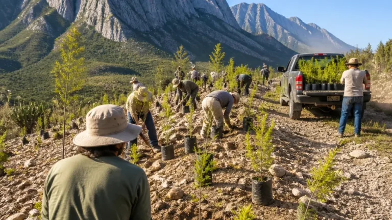 Nuevo León suma esfuerzos en la Jornada Nacional de Reforestación: 2,500 árboles en La Huasteca y programas estatales activos