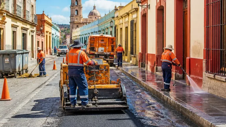 Oaxaca de Juarez intensifica bacheo y limpieza urbana para mejorar movilidad y espacios públicos