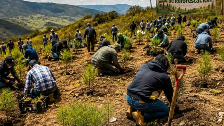 Oaxaca siembra 12 mil plantas en Teotongo dentro de la Jornada Nacional de Reforestación