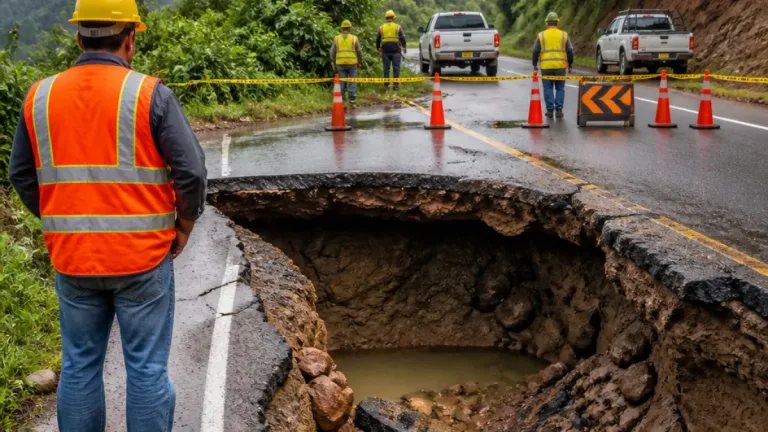 Pérdida de tramo en la carretera Río Grande–Juquila deja incomunicada la zona; autoridades activan plan de emergencia
