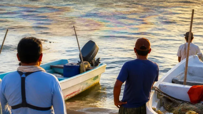 Pescadores alertan de nuevos manchones de hidrocarburo frente a Progreso