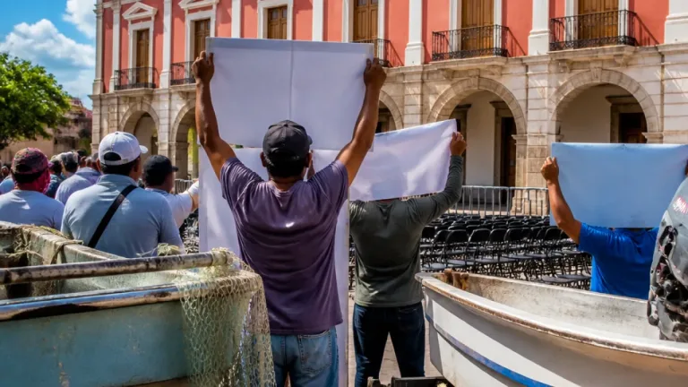 Pescadores de Campeche intensifican protestas y exigen aumentos directos; no acudirán al informe estatal