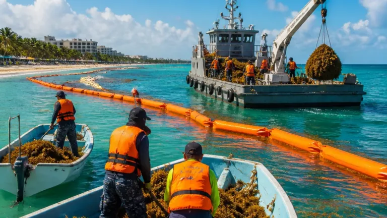 Playa del Carmen reporta playas casi libres de sargazo gracias a estrategia coordinada