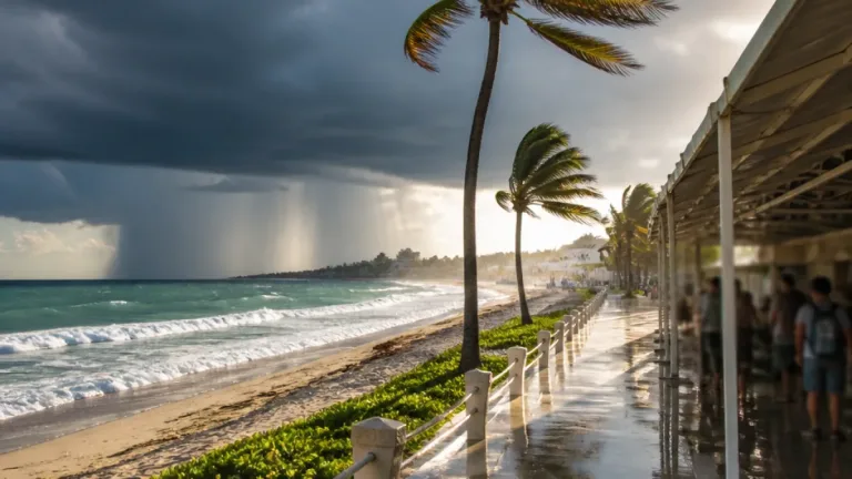 Quintana Roo: ambiente muy caluroso, lluvias dispersas y rachas de viento por onda tropical