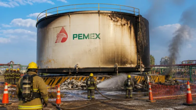 Rayo desata incendio controlado en tanque de Pemex en Juárez, Chiapas