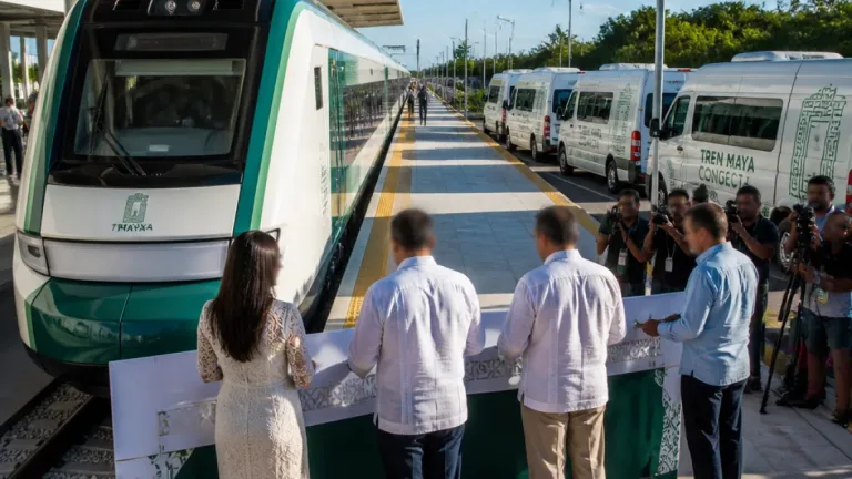 Reactivan servicio comercial del Tren Maya entre Cancún y Playa del Carmen y lanzan 'Tren Maya Conecta'
