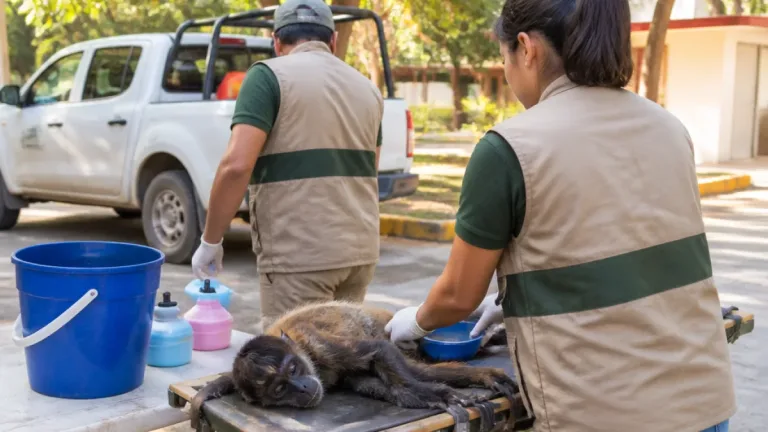 Rescatan mono aullador en Jalpa de Méndez; Profepa y Semarnat preparan su retorno al hábitat