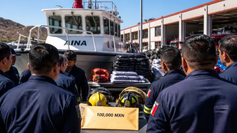Senadora entrega 100 mil pesos al Cuerpo de Bomberos de Cabo San Lucas como reconocimiento