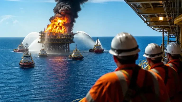 Reportan incendio en plataforma satélite Abkatun en la Sonda de Campeche; Pemex no ha informado